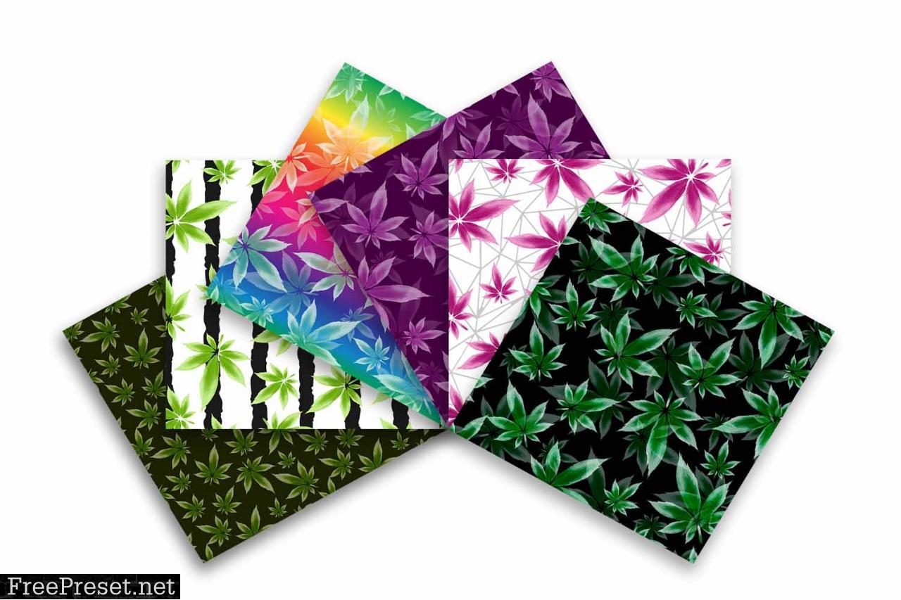 Cannabis Leaf Seamless Pattern