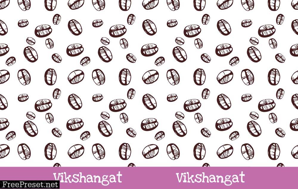 Coffee Bean Seamless Pattern Background