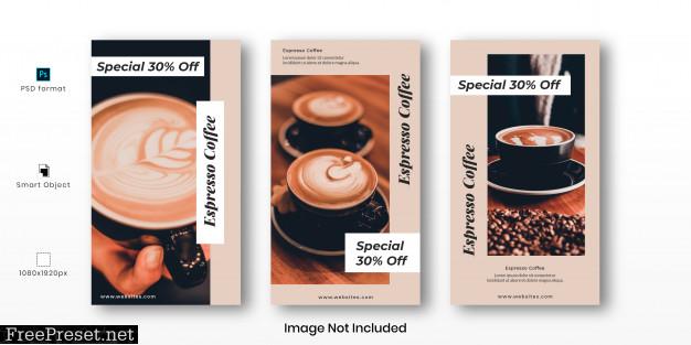 Coffee sale set instagram stories template