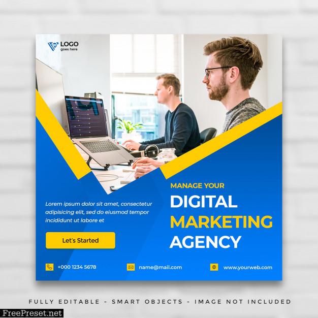 Digital agency marketing square banner