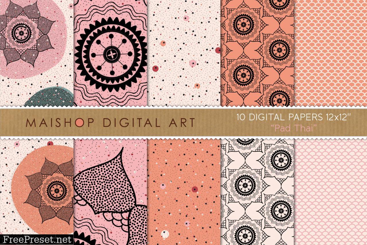 Digital Paper Pack Pad Thai Set 01