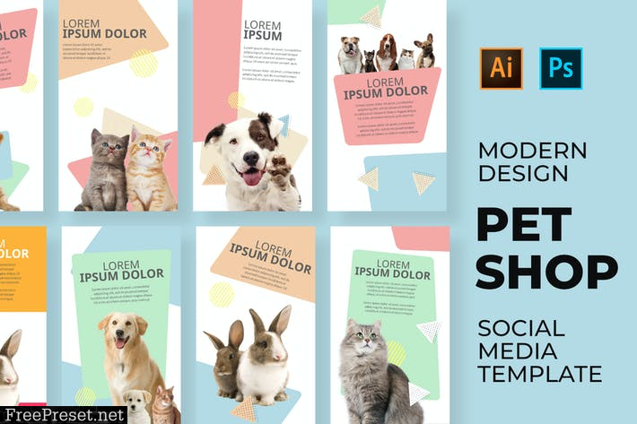 Dog Pet Social Media Template 3B22YPZ