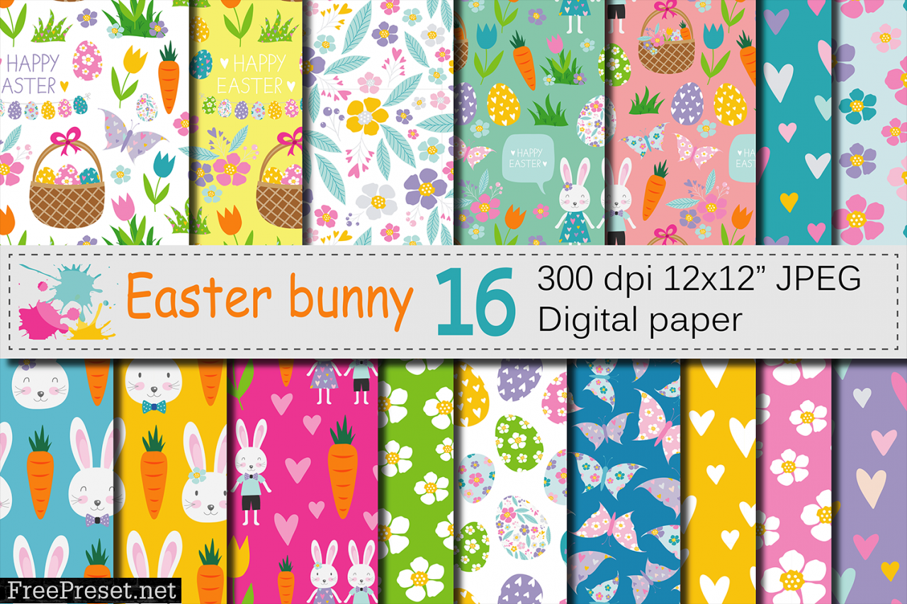 Easter Bunny Digital Paper