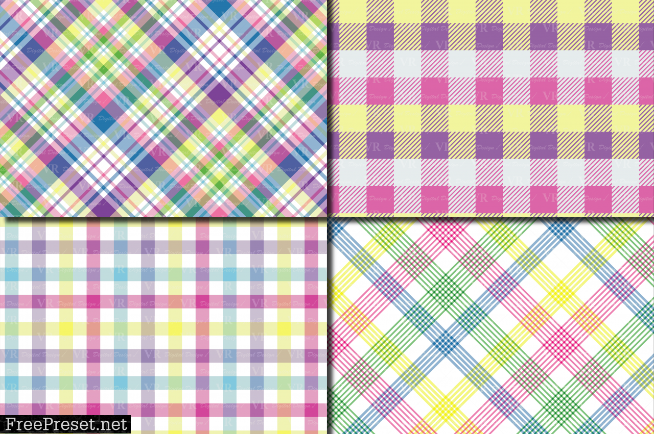 Easter Plaid Digital Paper