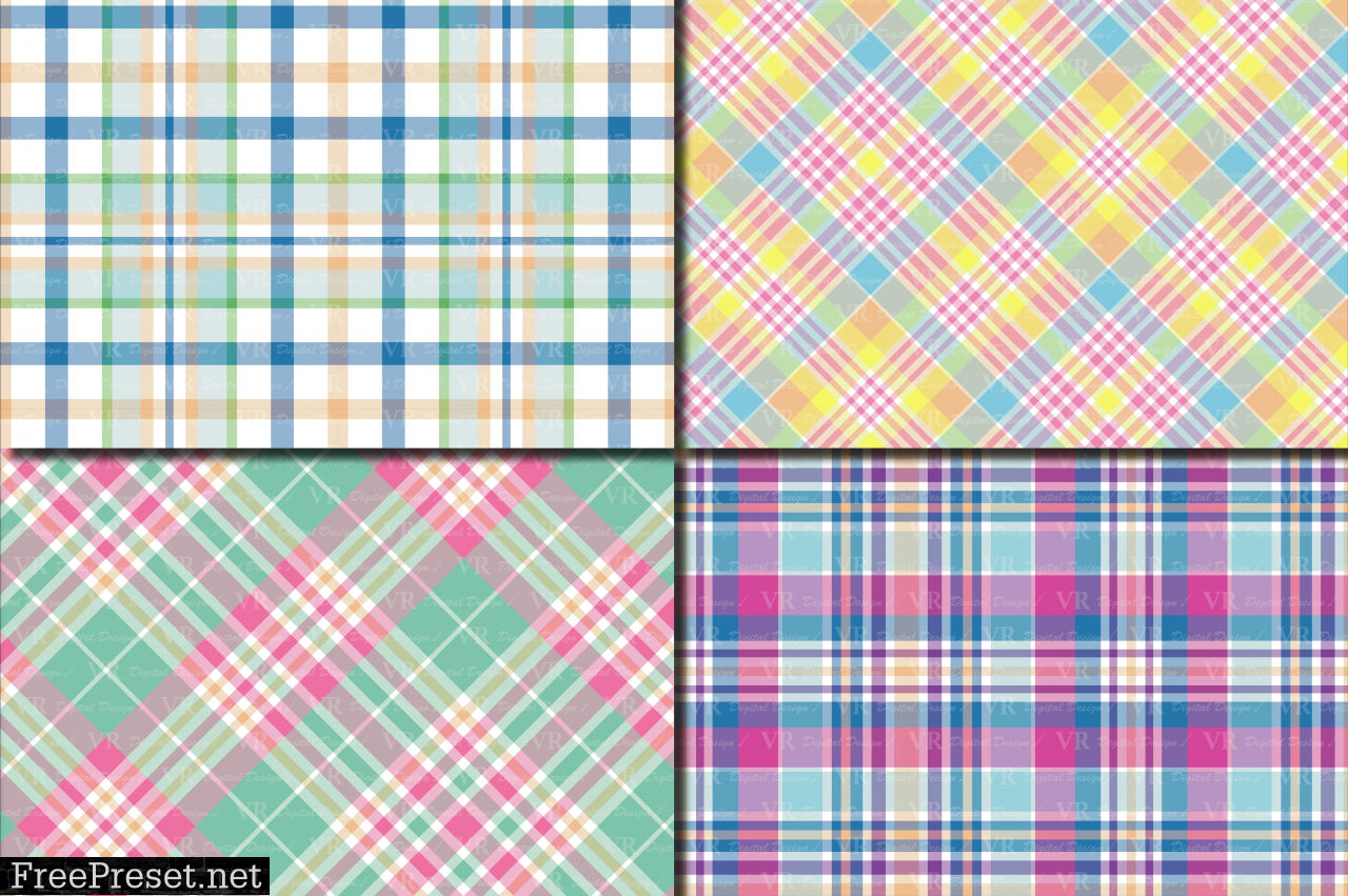 Easter Plaid Digital Paper