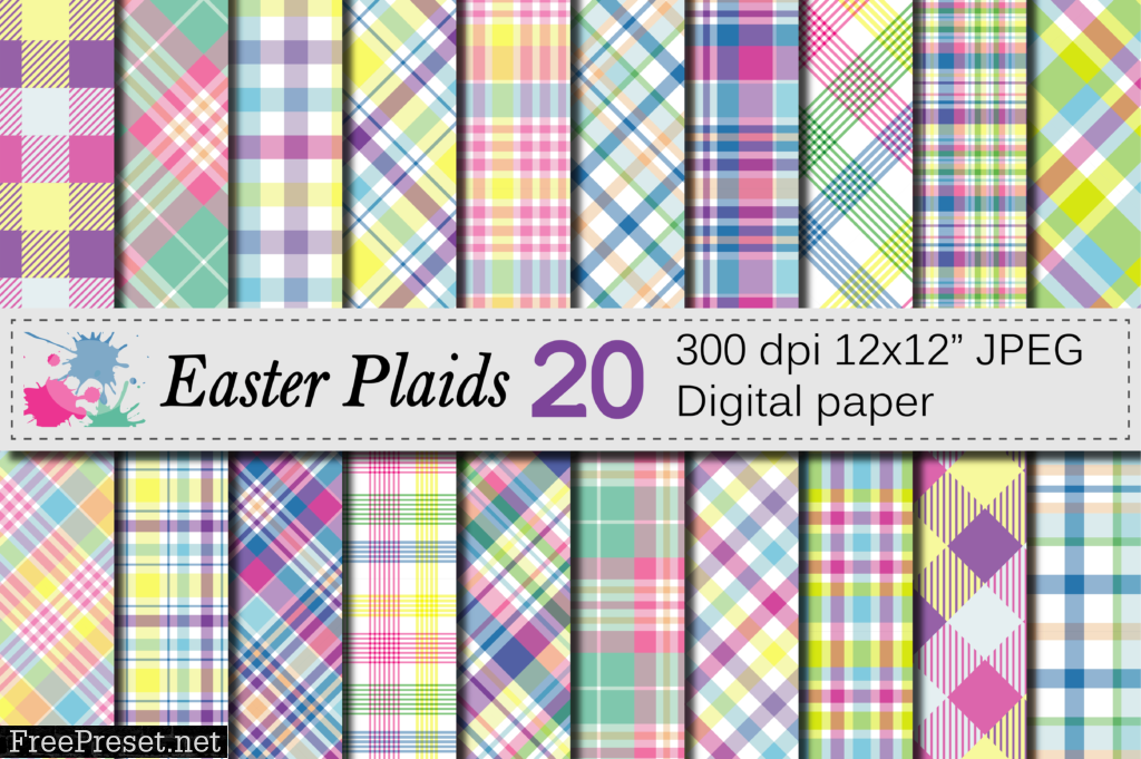 Easter Plaid Digital Paper