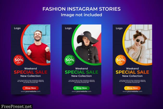 Fashion special sale instagram story template Premium Vector