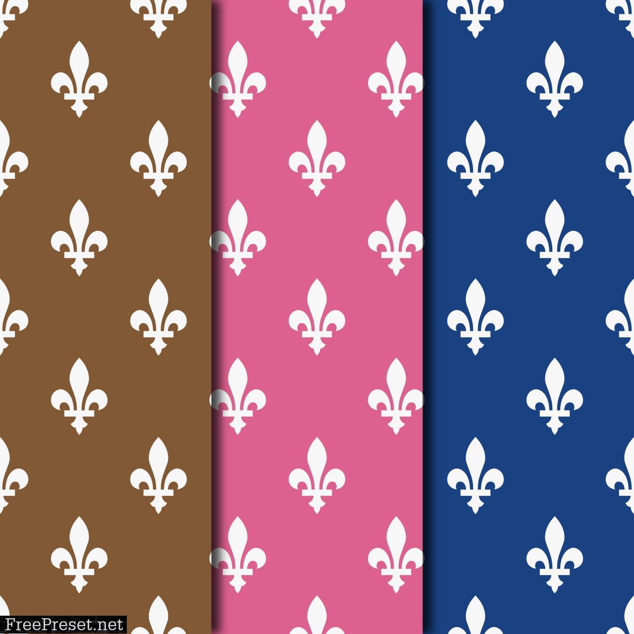 Fleur De Lis Pattern Digital Paper Collection