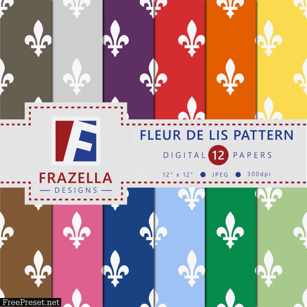 Fleur De Lis Pattern Digital Paper Collection