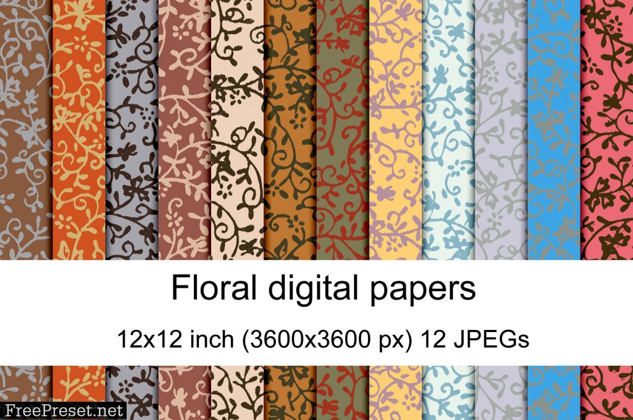 Floral Digital Papers