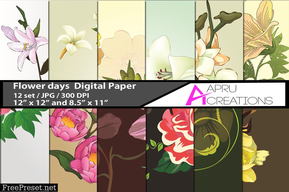 Flower Days Digital Papers