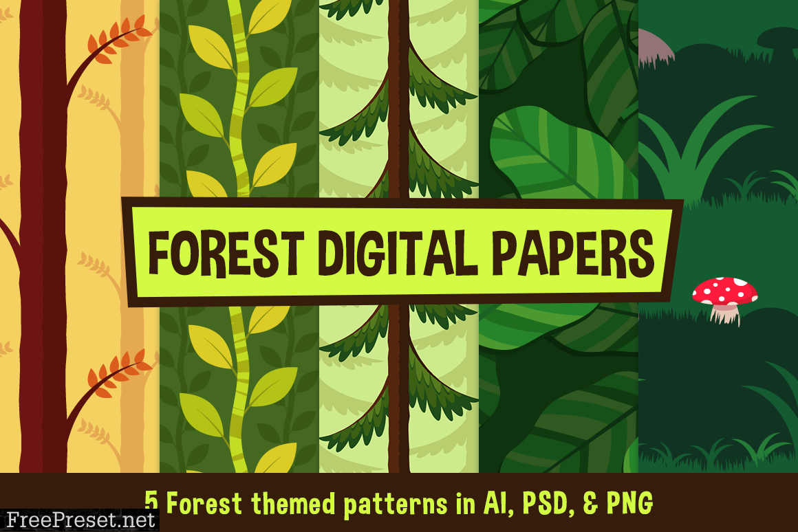 Forest Themed Digital Papers