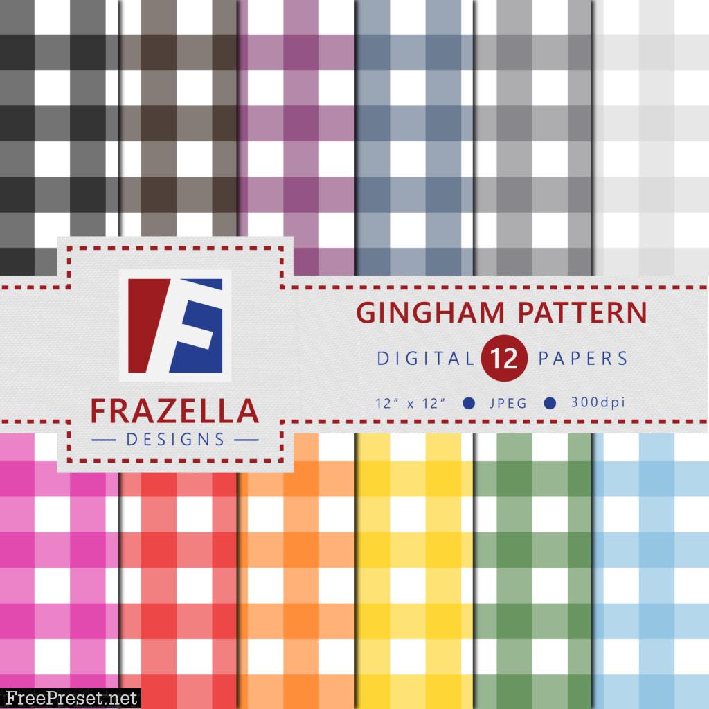 Gingham Pattern Digital Paper Collection