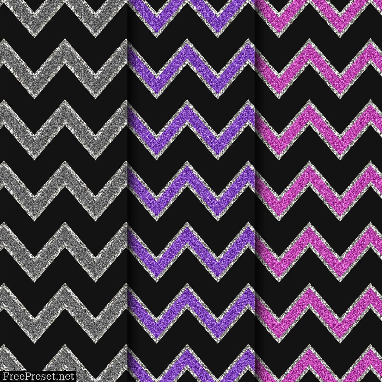 Glitter Chevron Pattern Digital Paper Collection