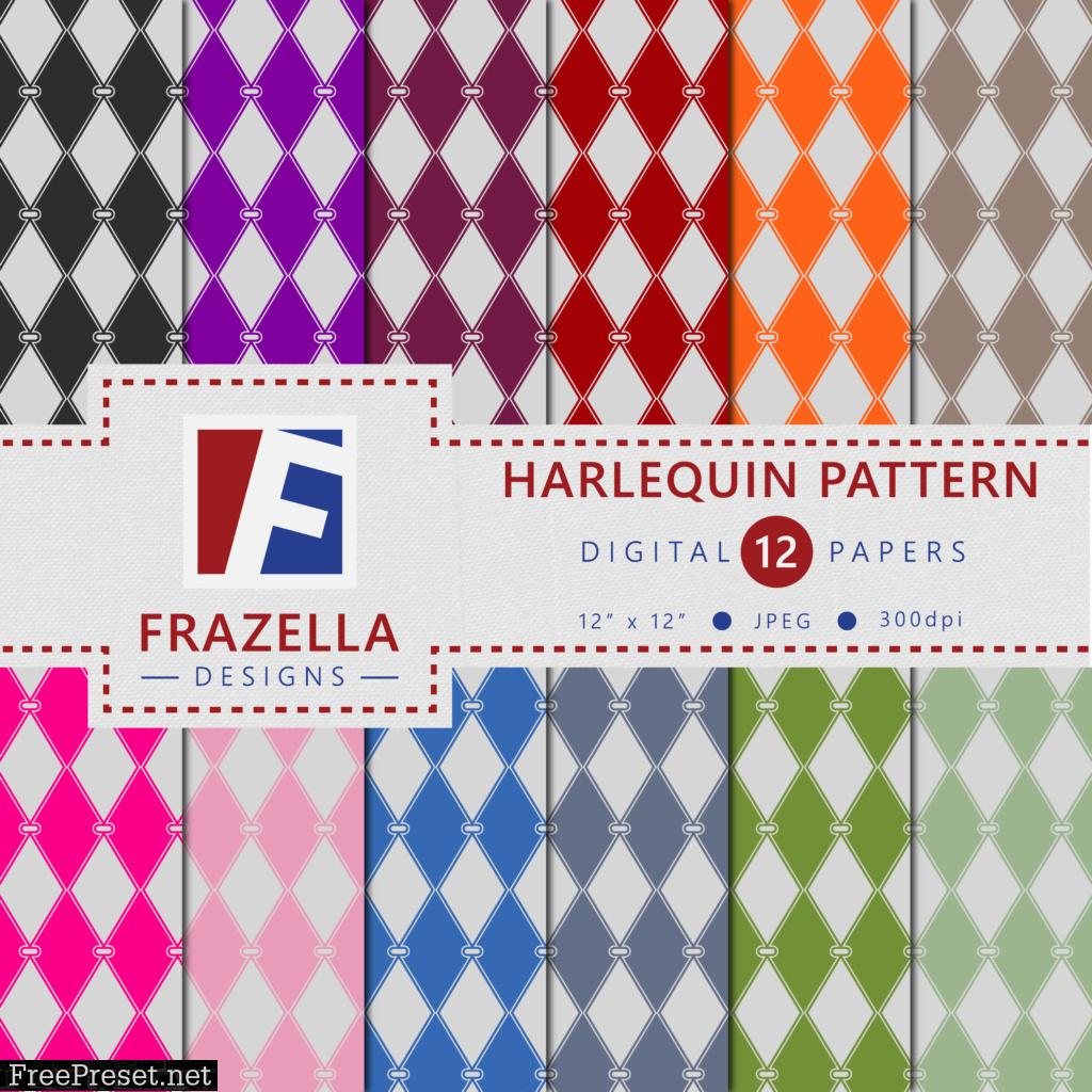 Harlequin Pattern Digital Paper Collection