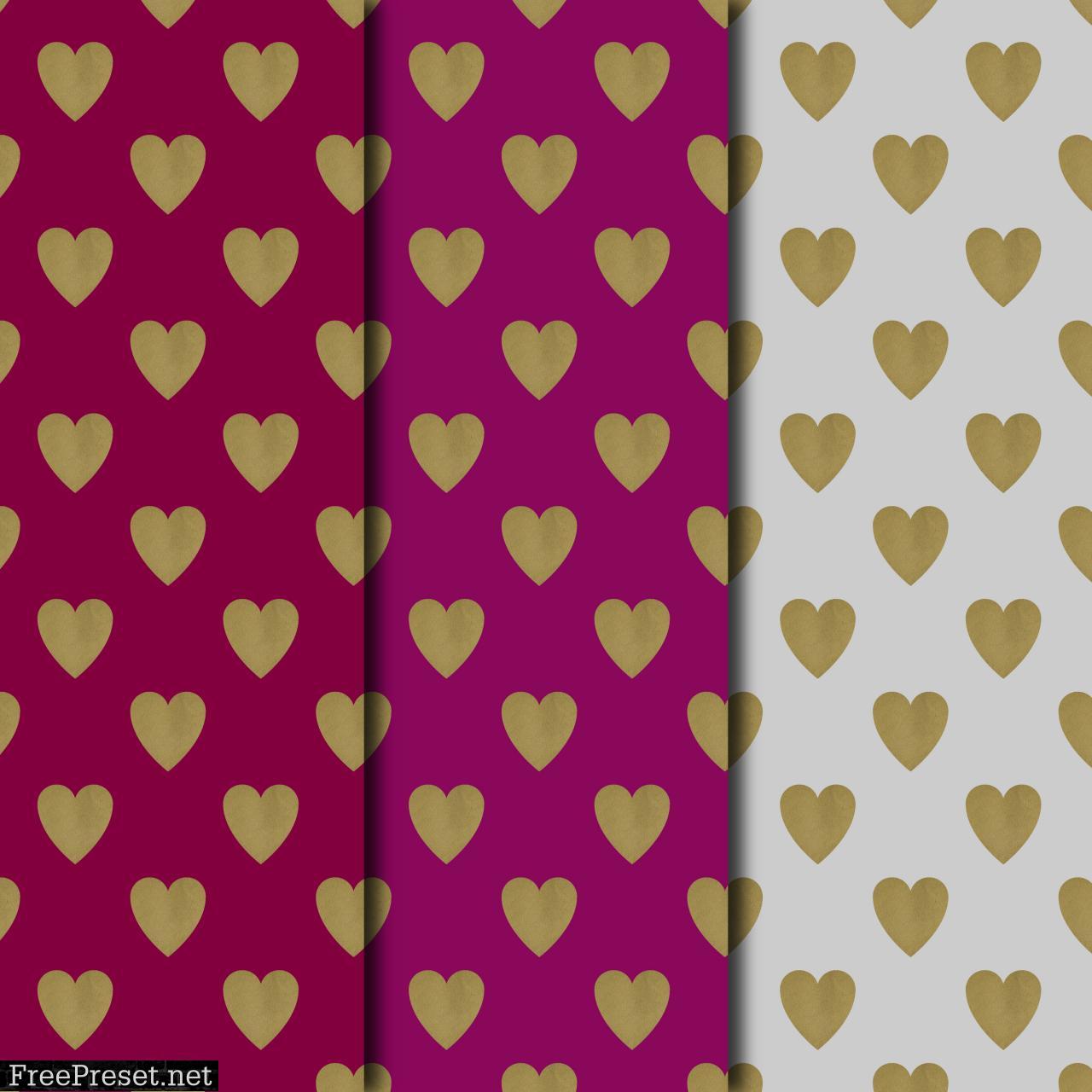 Hearts of Gold Digital Paper Collection