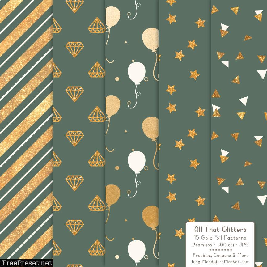 Hemlock Celebrate Gold Digital Paper Set