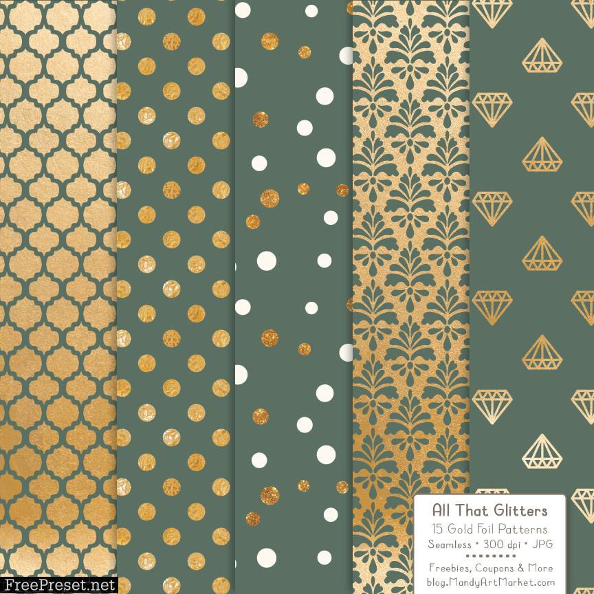 Hemlock Celebrate Gold Digital Paper Set