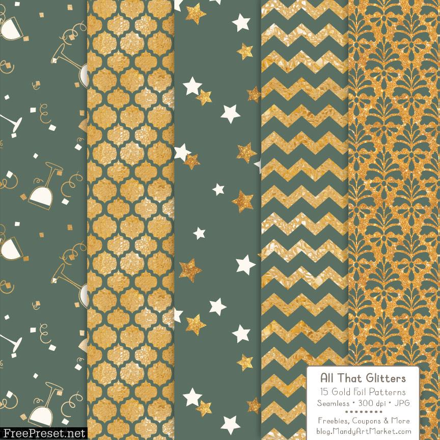 Hemlock Celebrate Gold Digital Paper Set