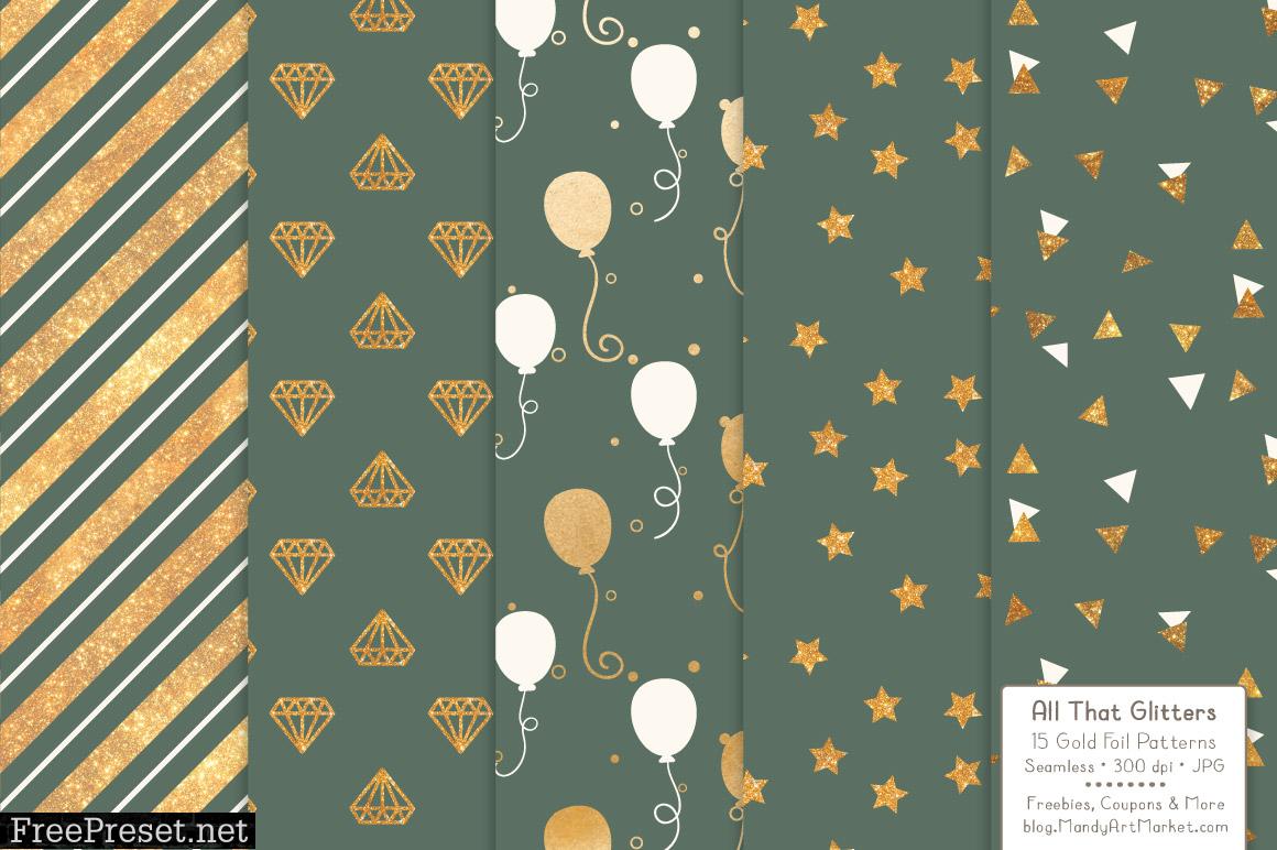 Hemlock Celebrate Gold Digital Paper Set