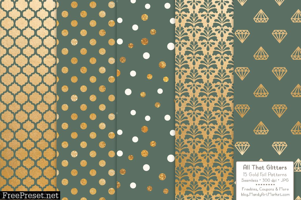 Hemlock Celebrate Gold Digital Paper Set