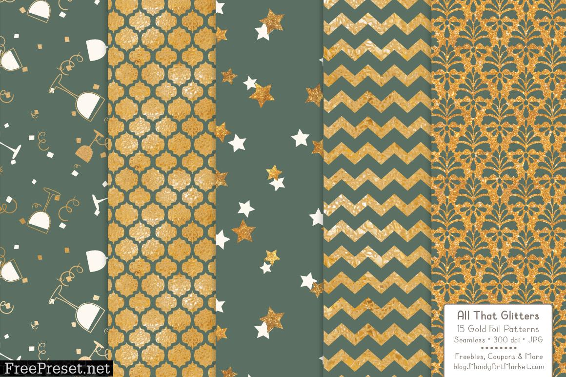 Hemlock Celebrate Gold Digital Paper Set