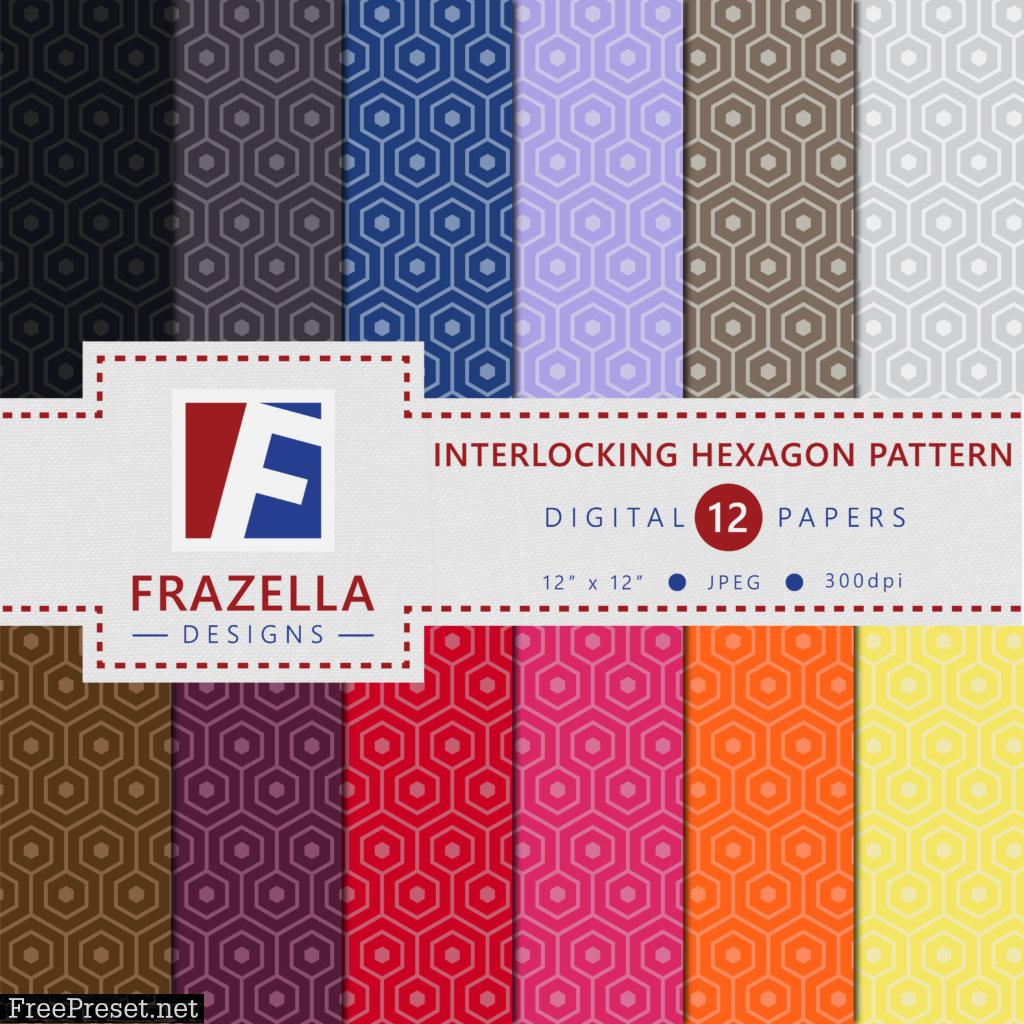 Interlocking Hexagon Digital Paper Collection