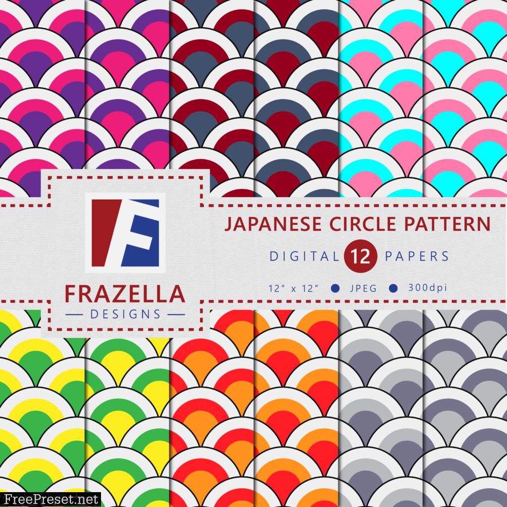 Japanese Circle Pattern Digital Paper Collection