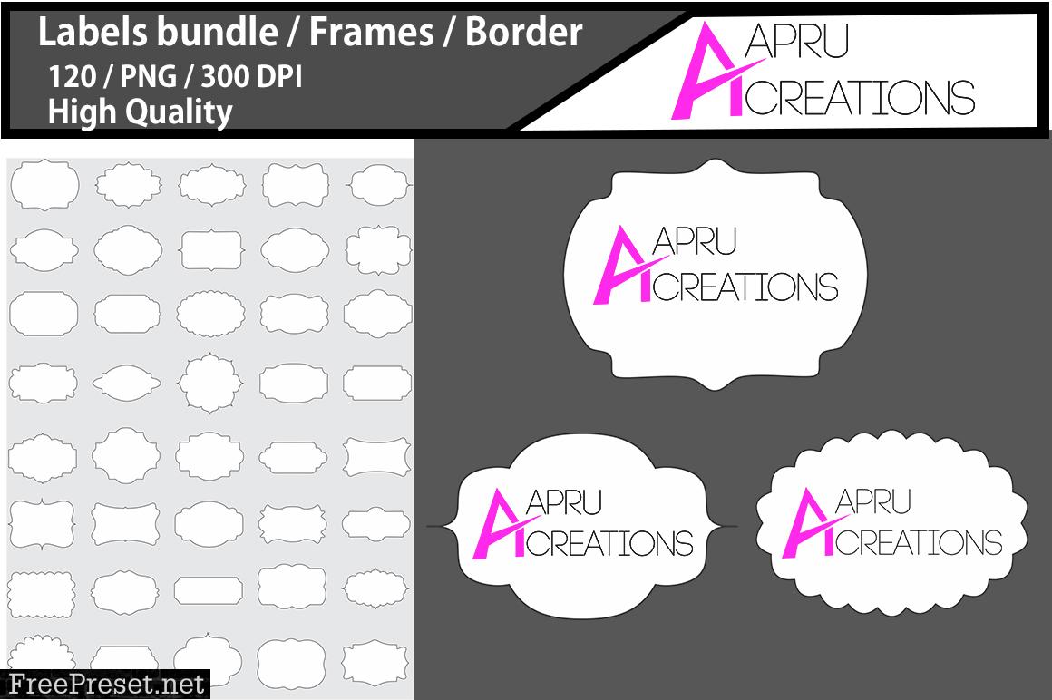 Label 1 Line Frames Clipart