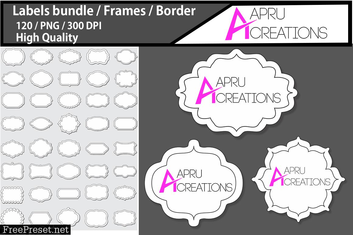 Label 2 Line 3D Frames Clipart