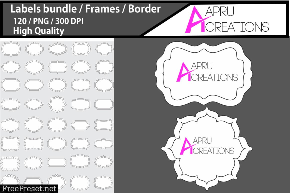 Label 2 Line Frames Clipart