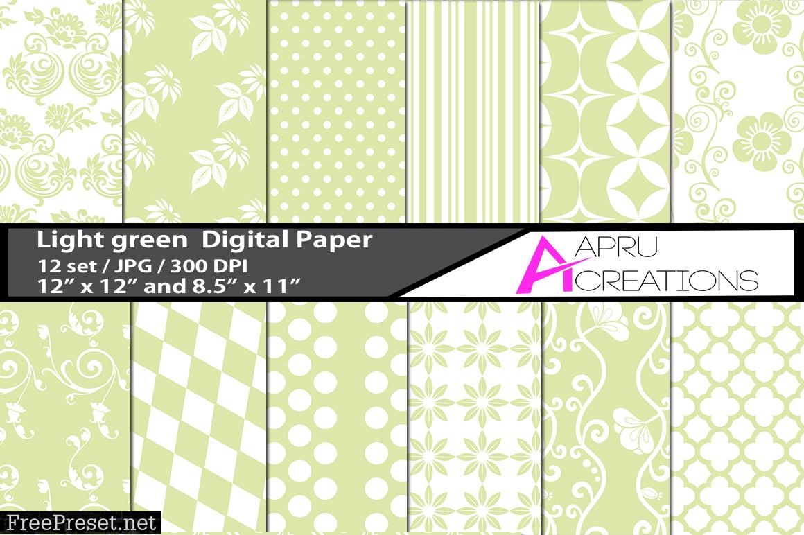 Light Green Digital Papers