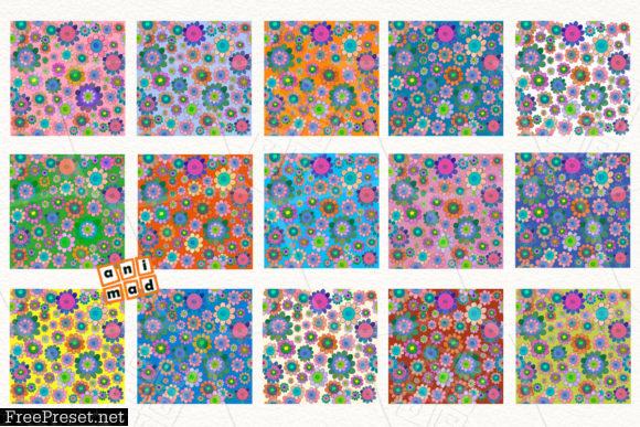 Magical Flowers Seamless Pattern