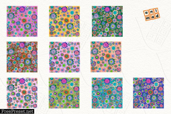 Magical Flowers Seamless Pattern