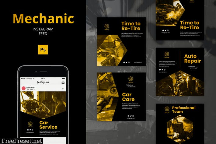 Mechanic Instagram Feed Post Template 4VQFMAX