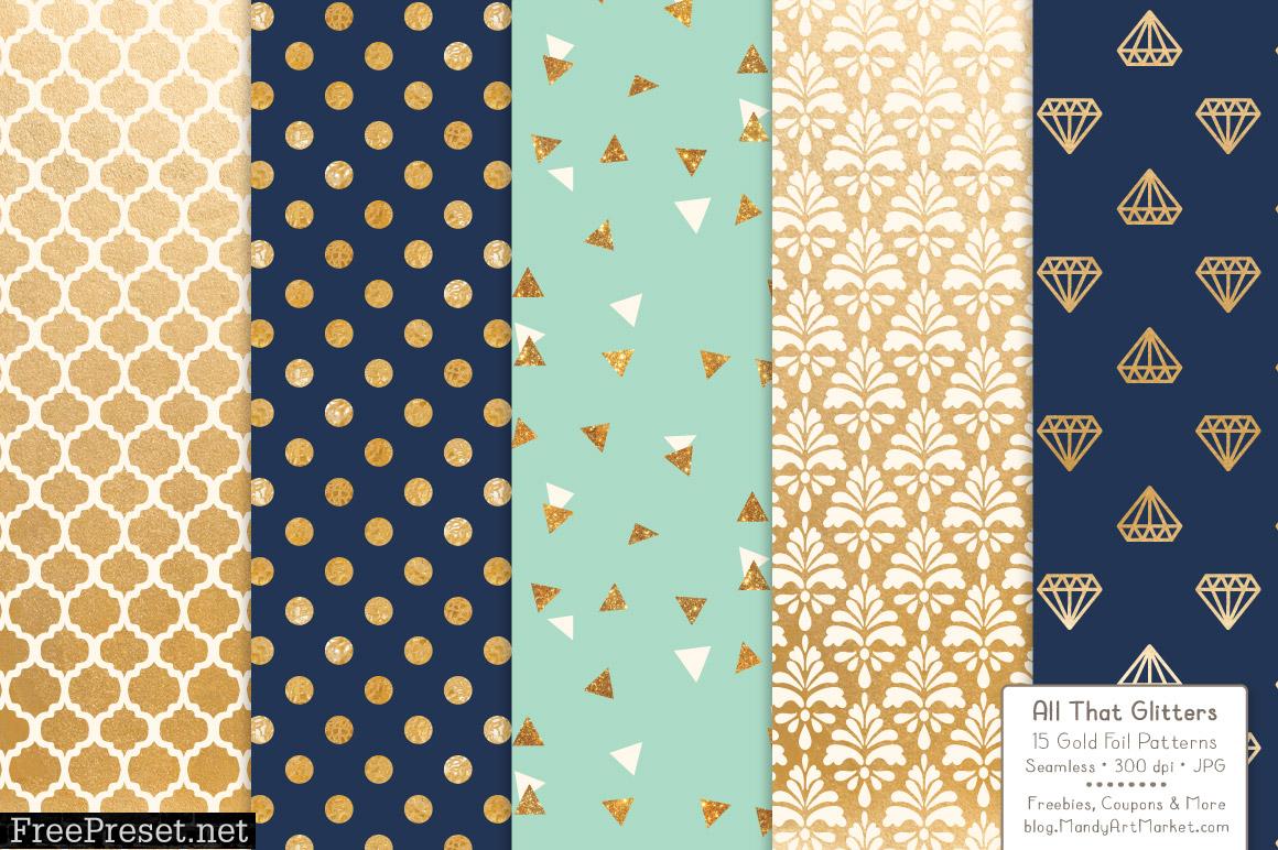 Modern Chic Celebrate Gold Digital Paper Set