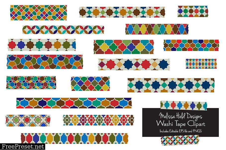 Moroccan Tile Washi Tape Clipart