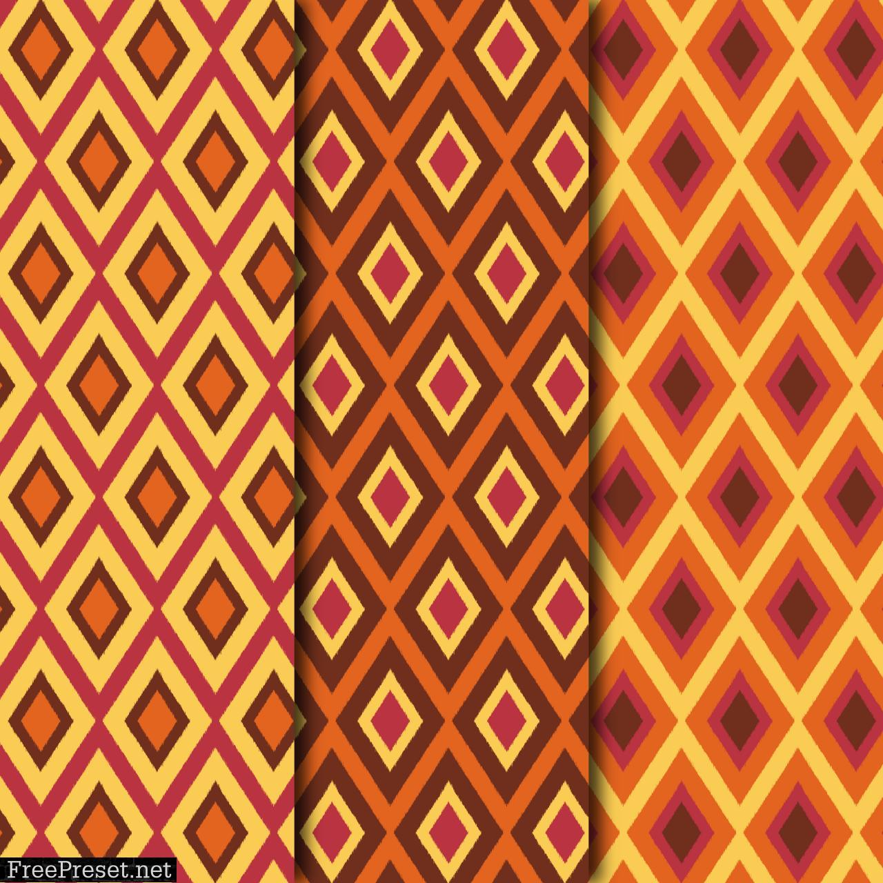 Multi-Color Ikat Pattern Set Digital Paper Collection