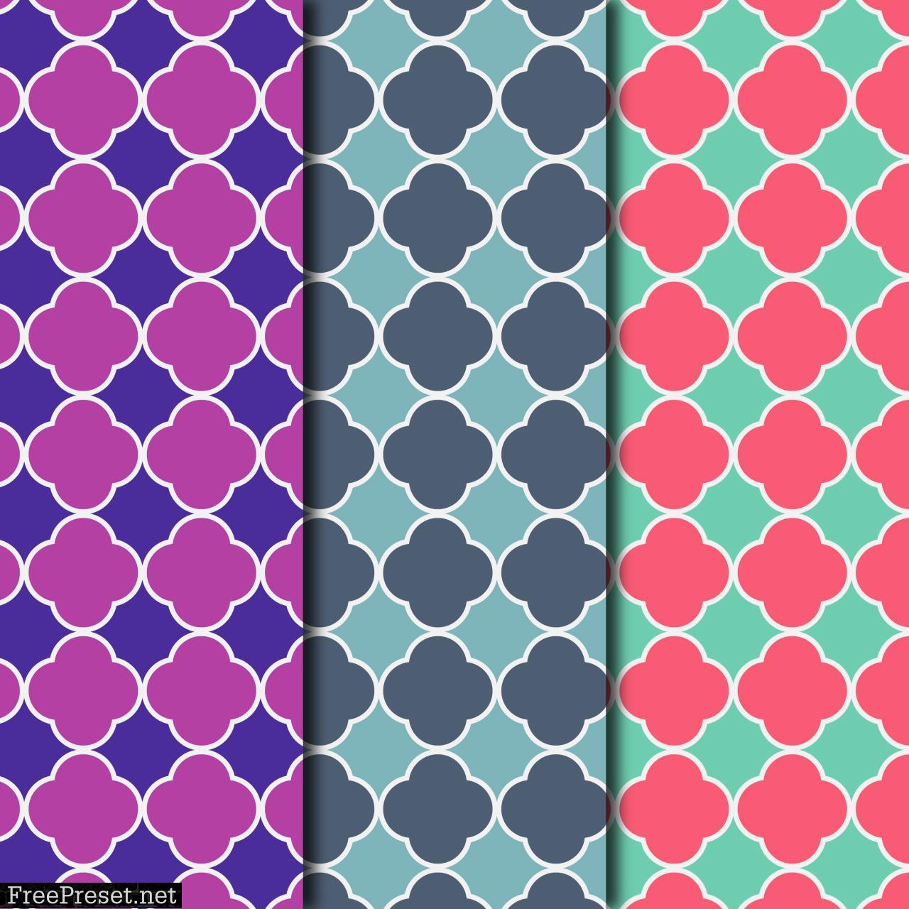 Multi-Color Quatrefoil Pattern Digital Paper Collection