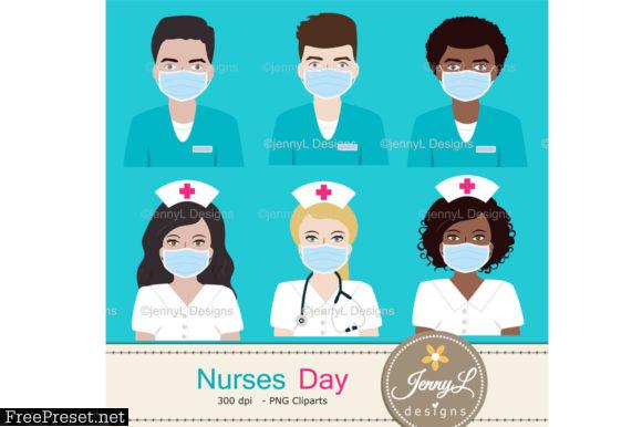 Nurses Day Digital Papers and Clipart