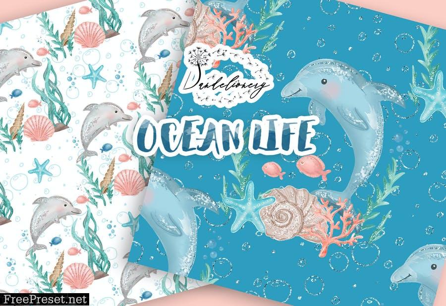 Ocean Life digital paper pack MLJ8DSA