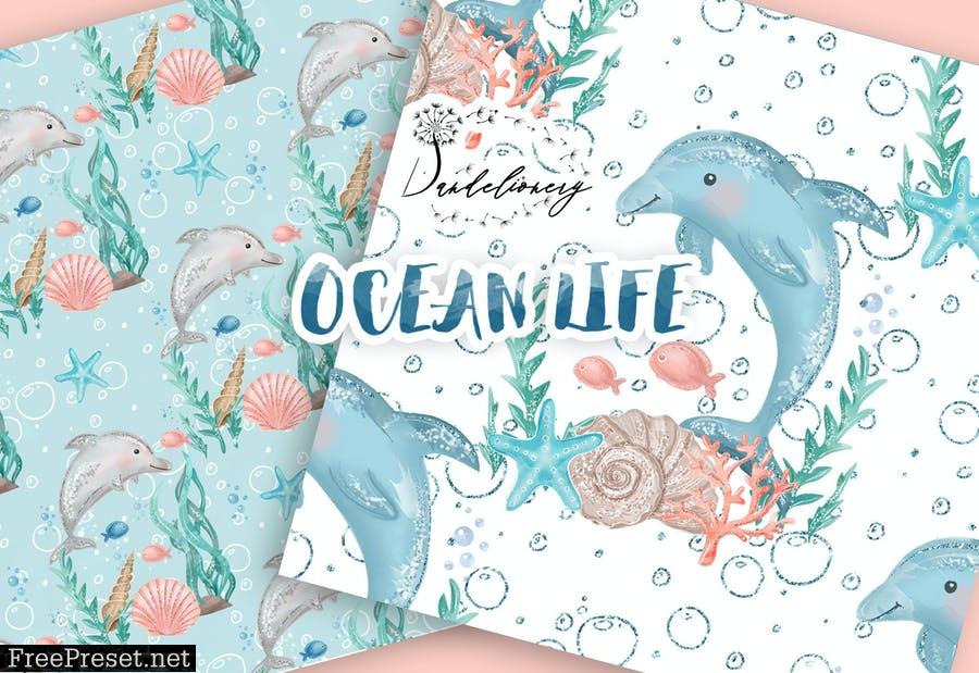 Ocean Life digital paper pack MLJ8DSA