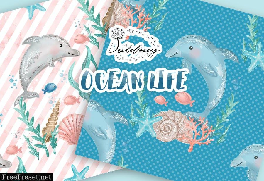 Ocean Life digital paper pack MLJ8DSA