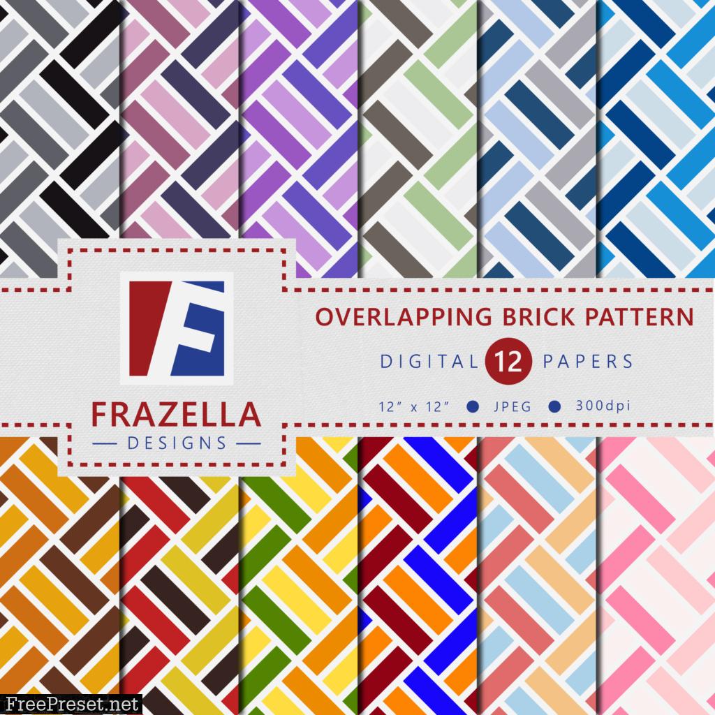 Overlapping Brick Pattern Digital Paper Collection