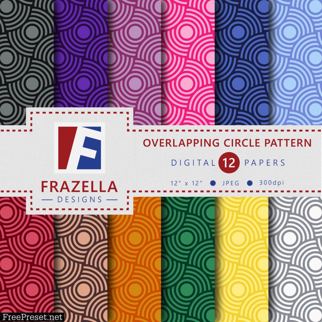 Overlapping Circle Pattern Digital Paper Collection