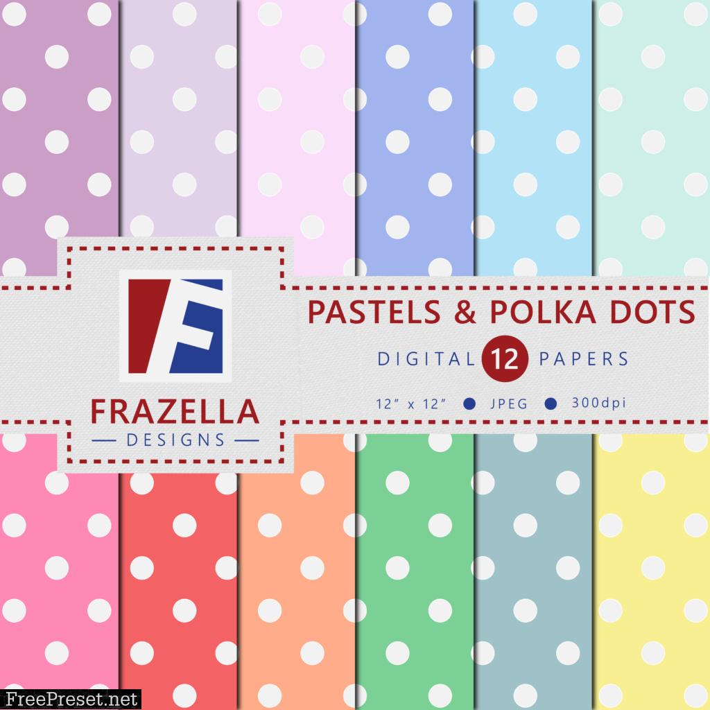 Pastel & Polka Dots Digital Paper Collection