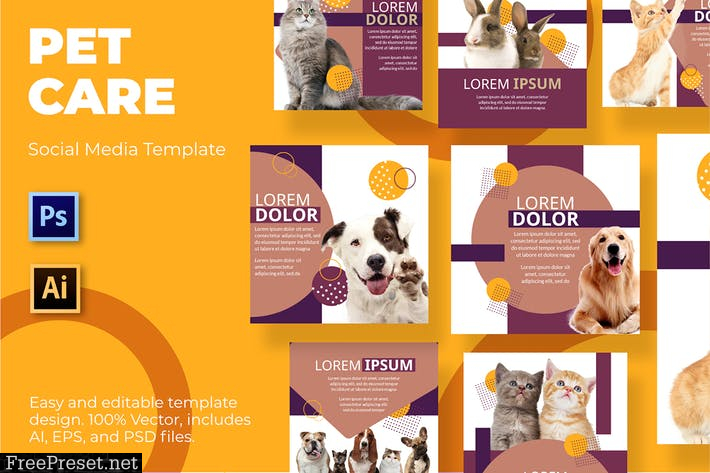 Pet Service Social Media Template LZM2AUN