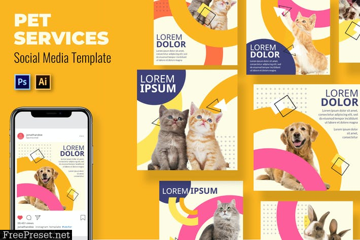 Pet Service Social Media Template SWZV9ZA