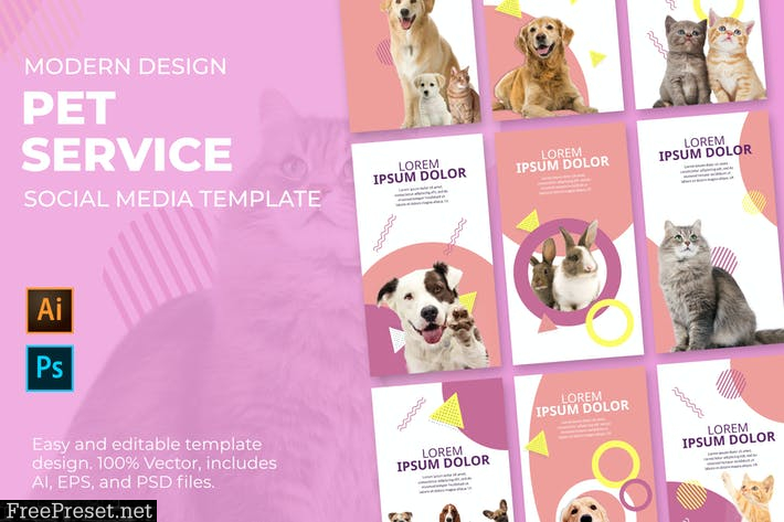 Pet Service Social Media Template XYYW9NY