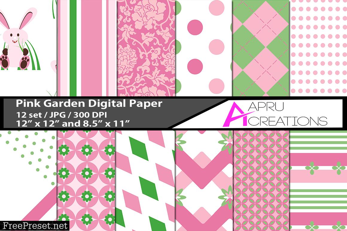 Pink Garden Digital Papers